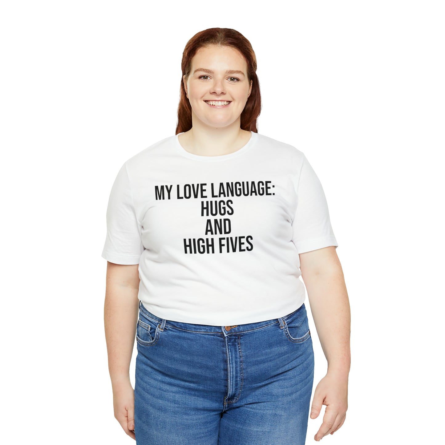 My Love Language: Hugs & High Fives Shirt - T-Shirt - Cool Father’s Day Shirt - Funny Dad Shirt - Love Language - Parenting - Mom - Mothers