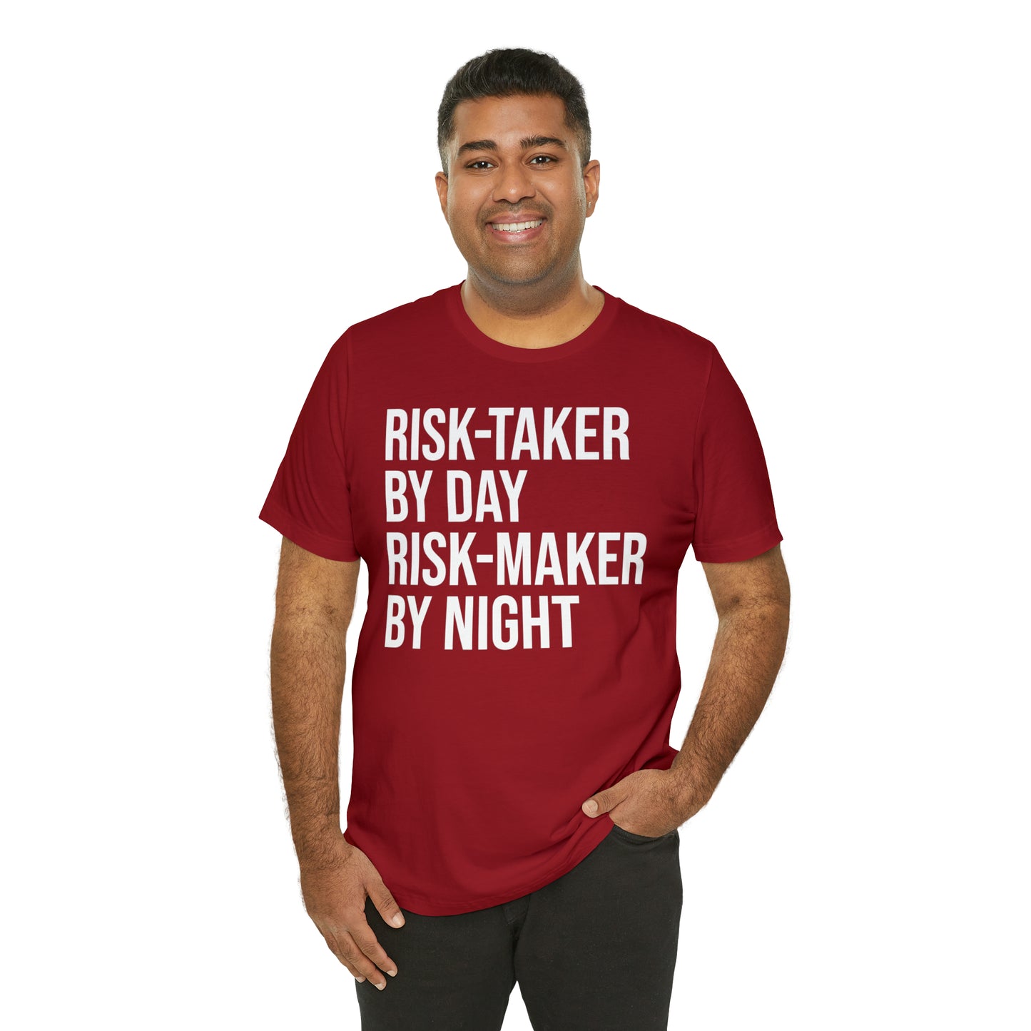 Risk Taker by Day Risk Maker by Night Shirt - T-Shirt - Cool Father’s Day Shirt - Funny Dad Shirt - Father Figure Shirt - Entrepreneur - Parenting - Mom - Mothers