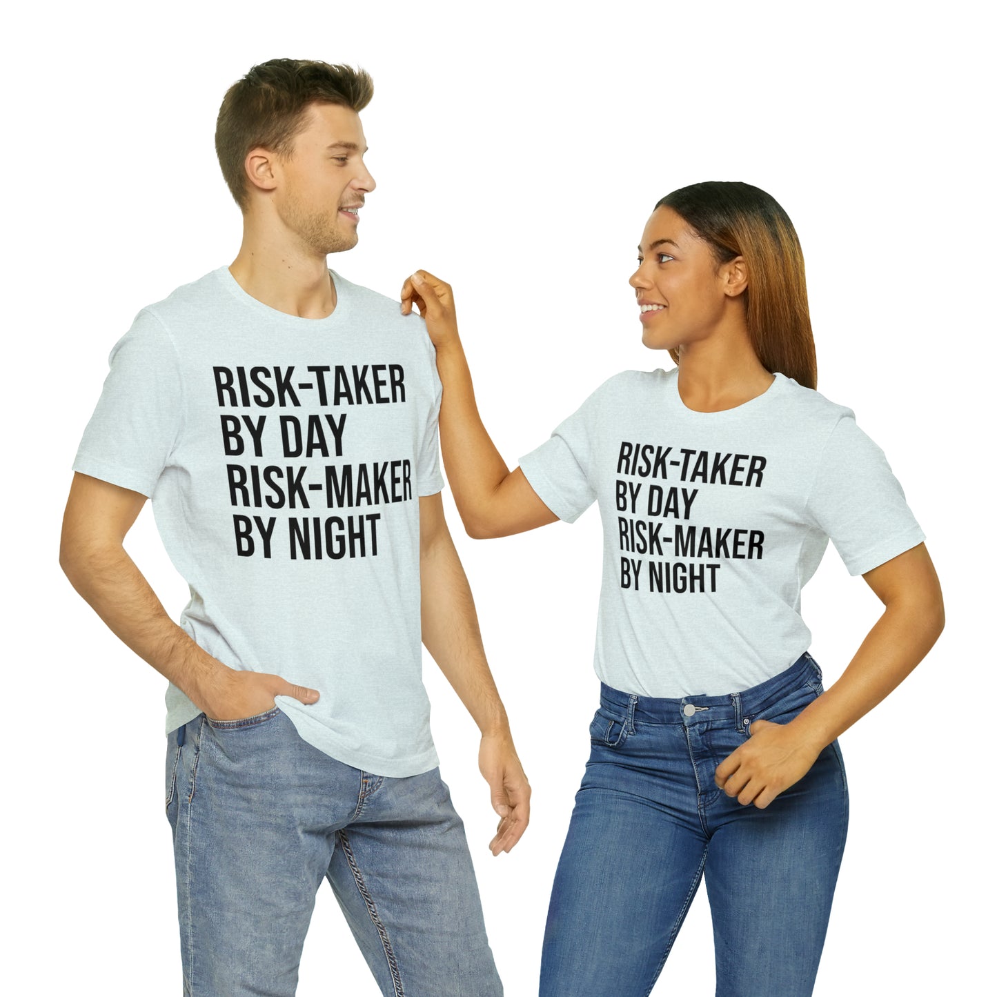 Risk Taker by Day Risk Maker by Night Shirt - T-Shirt - Cool Father’s Day Shirt - Funny Dad Shirt - Father Figure Shirt - Entrepreneur - Parenting - Mom - Mothers