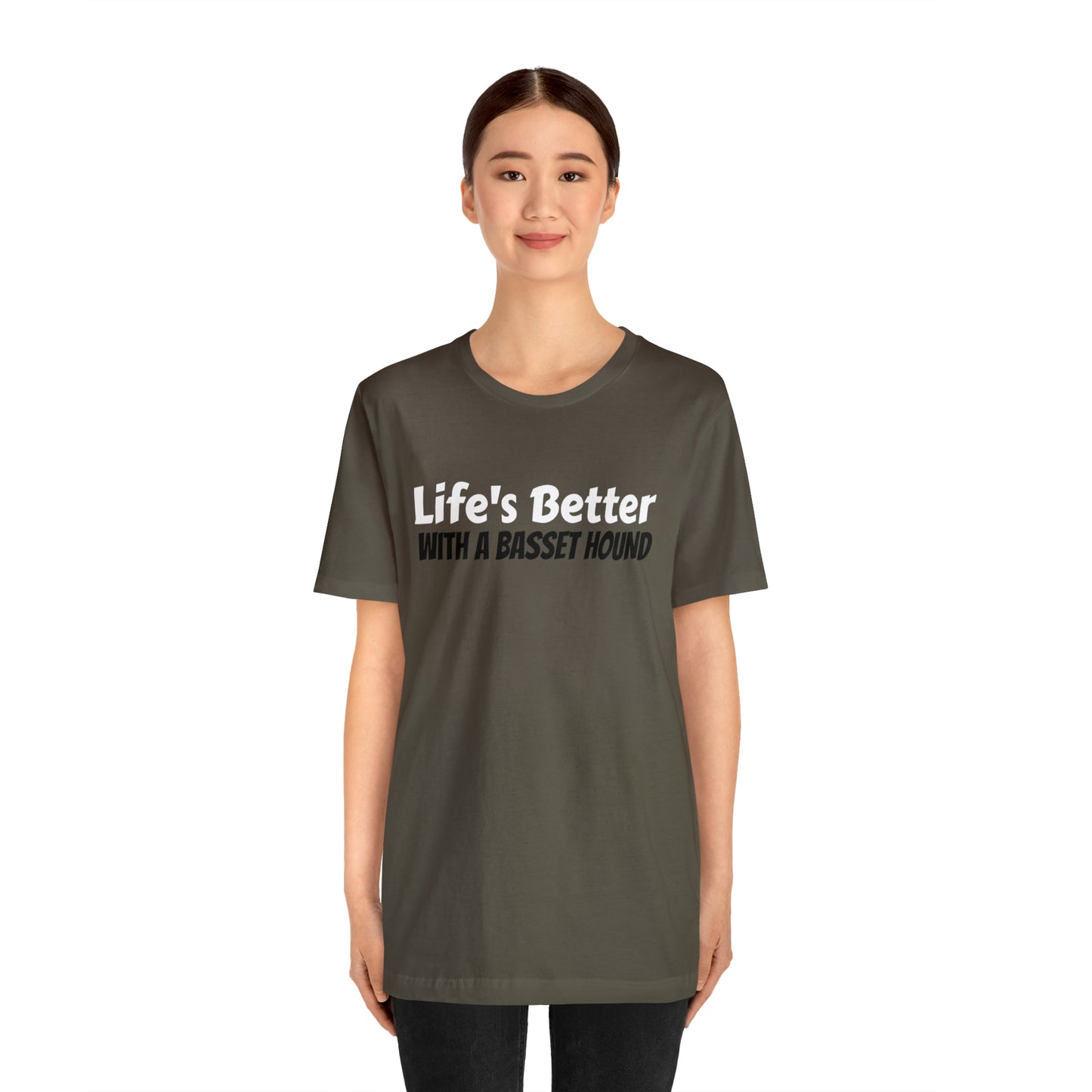 Life's Better with a Basset Dad Shirt - T-Shirt - Cool Father’s Day Shirt - Funny Dad Shirt - Father Figure Shirt