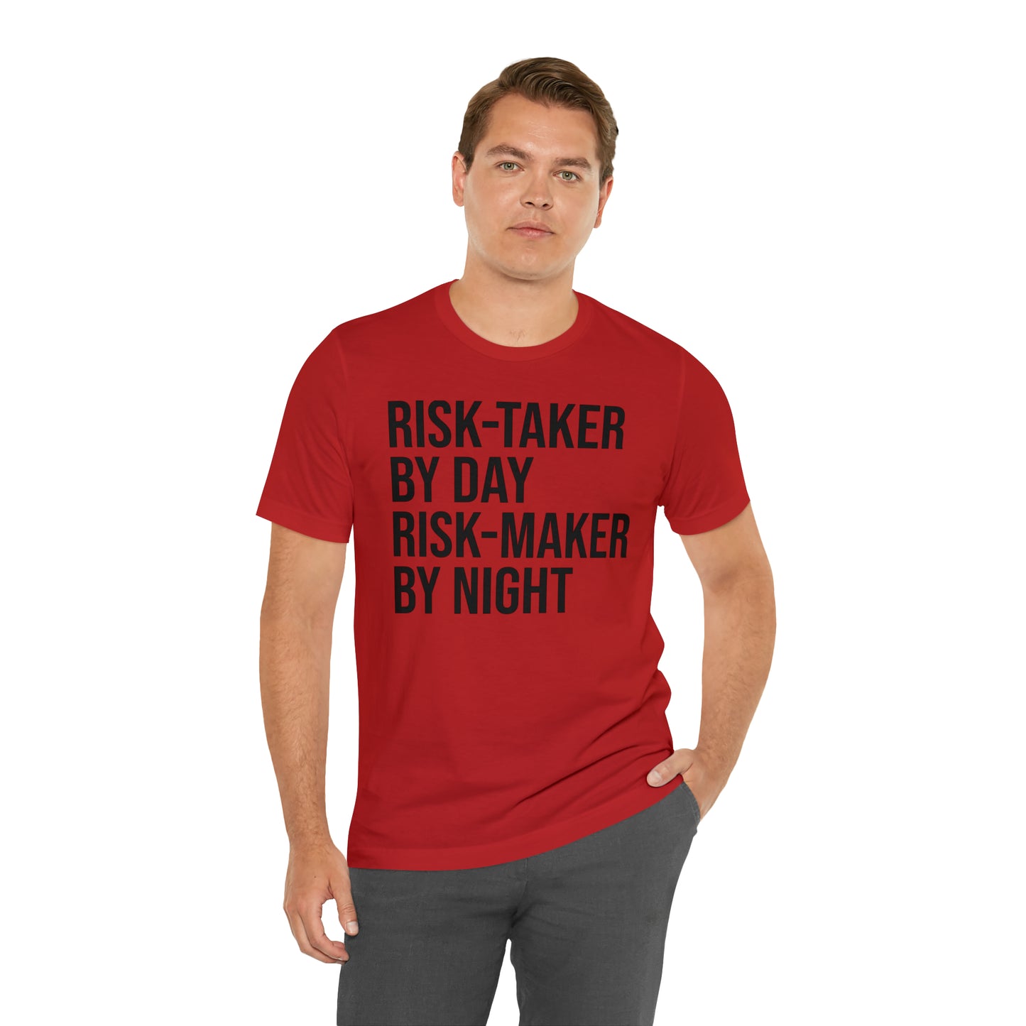 Risk Taker by Day Risk Maker by Night Shirt - T-Shirt - Cool Father’s Day Shirt - Funny Dad Shirt - Father Figure Shirt - Entrepreneur - Parenting - Mom - Mothers