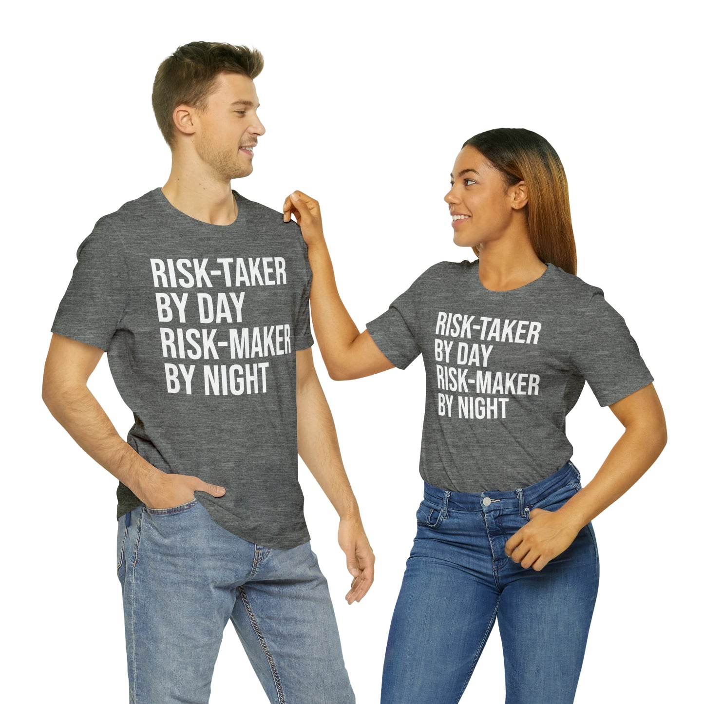 Risk Taker by Day Risk Maker by Night Shirt - T-Shirt - Cool Father’s Day Shirt - Funny Dad Shirt - Father Figure Shirt - Entrepreneur - Parenting - Mom - Mothers