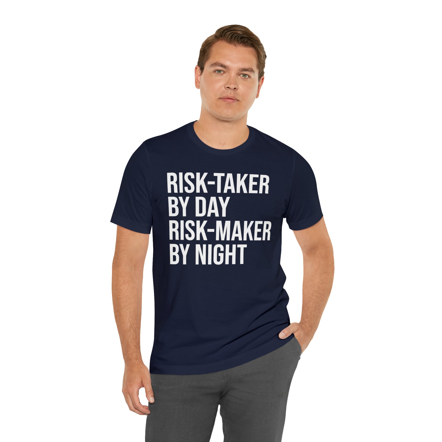 Risk Taker by Day Risk Maker by Night Shirt - T-Shirt - Cool Father’s Day Shirt - Funny Dad Shirt - Father Figure Shirt - Entrepreneur - Parenting - Mom - Mothers