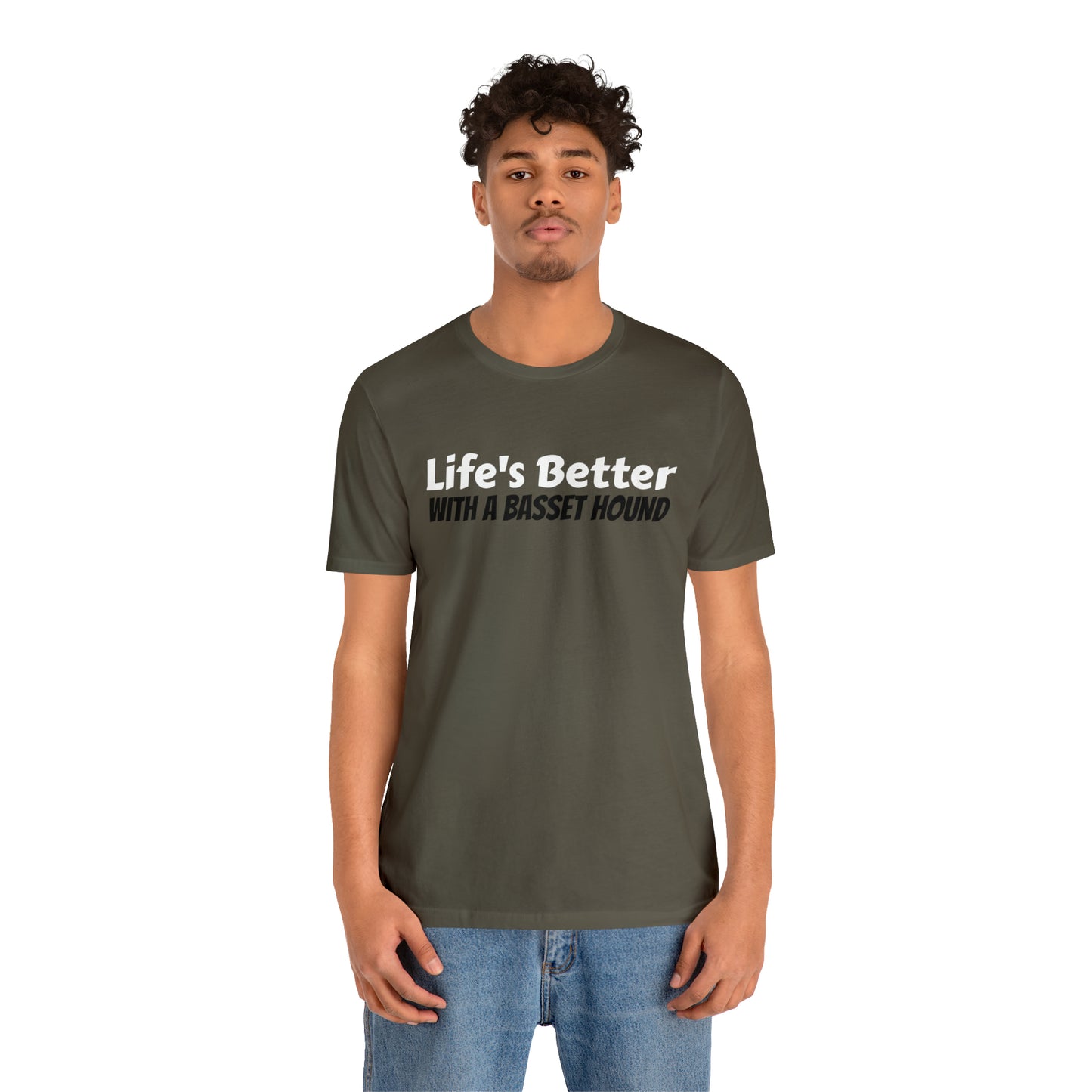 Life's Better with a Basset Dad Shirt - T-Shirt - Cool Father’s Day Shirt - Funny Dad Shirt - Father Figure Shirt