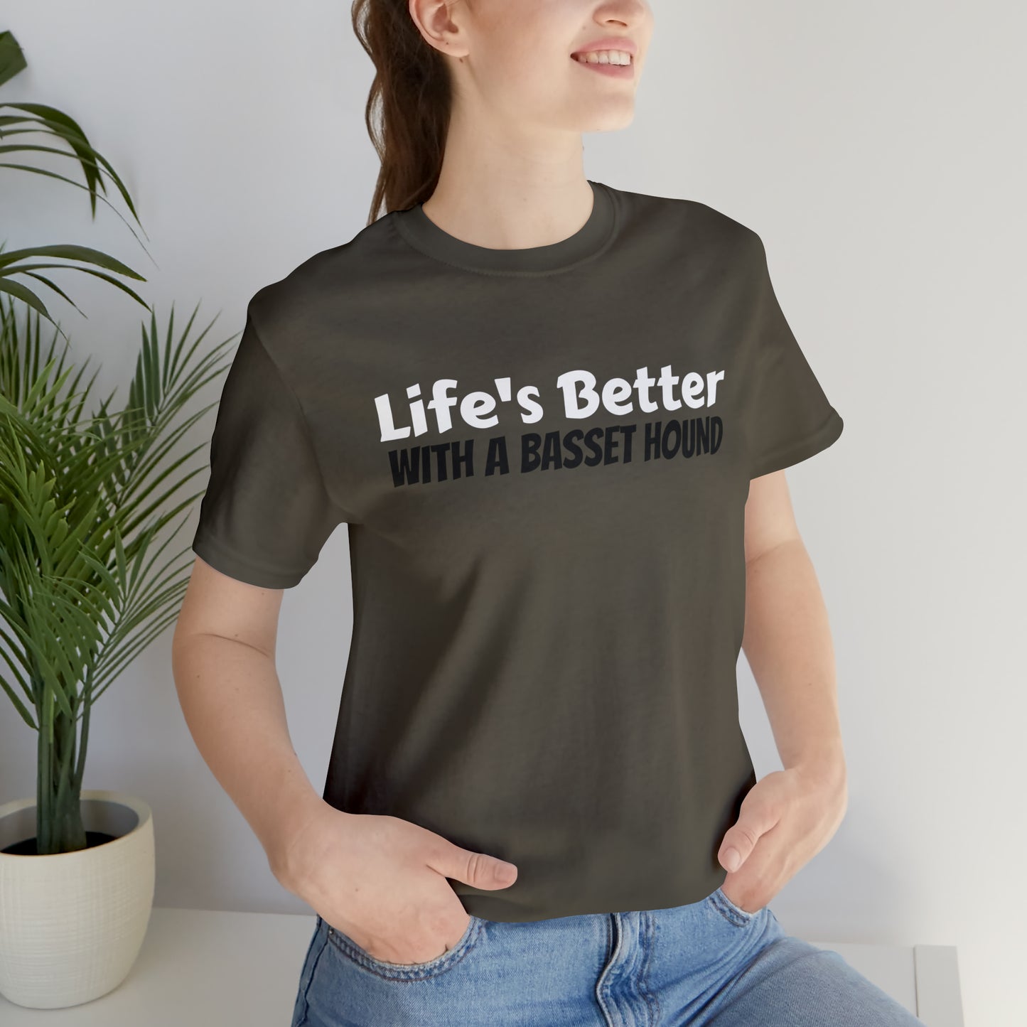 Life's Better with a Basset Dad Shirt - T-Shirt - Cool Father’s Day Shirt - Funny Dad Shirt - Father Figure Shirt