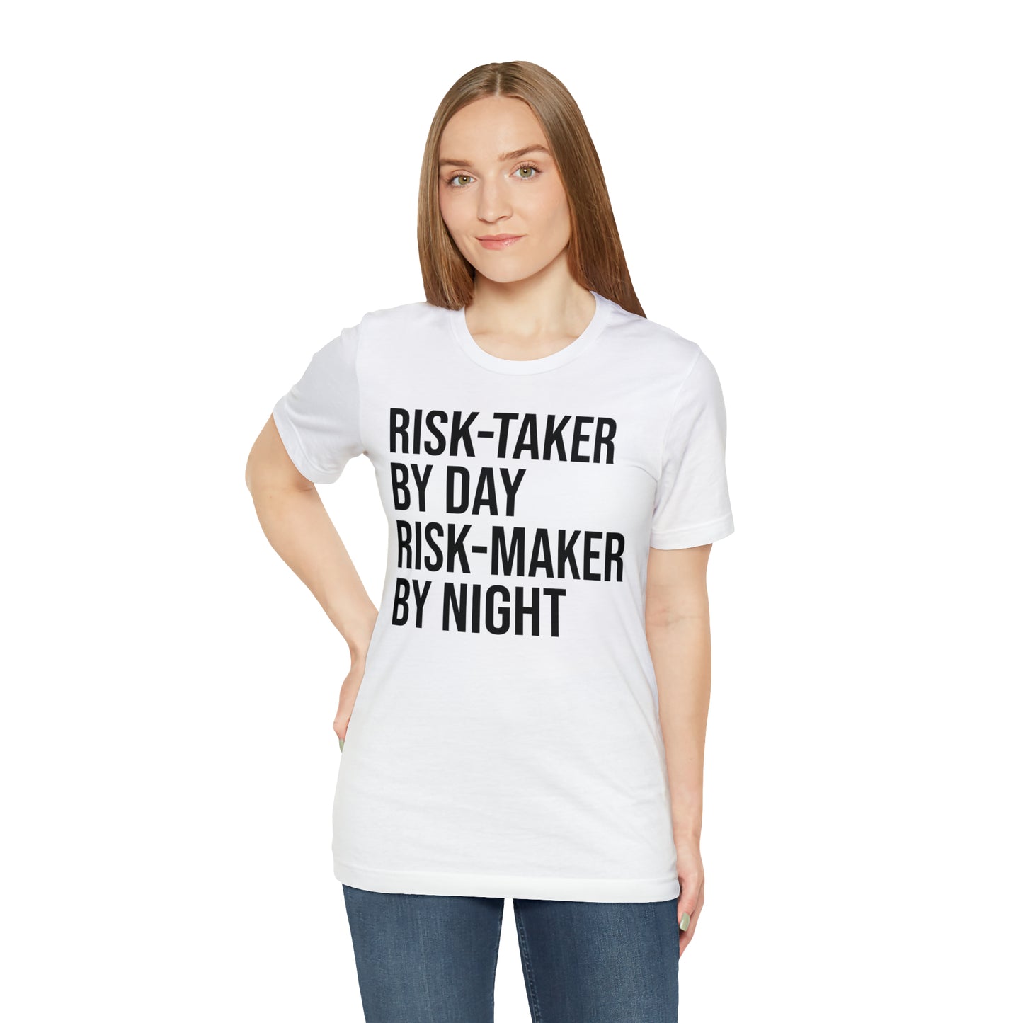 Risk Taker by Day Risk Maker by Night Shirt - T-Shirt - Cool Father’s Day Shirt - Funny Dad Shirt - Father Figure Shirt - Entrepreneur - Parenting - Mom - Mothers