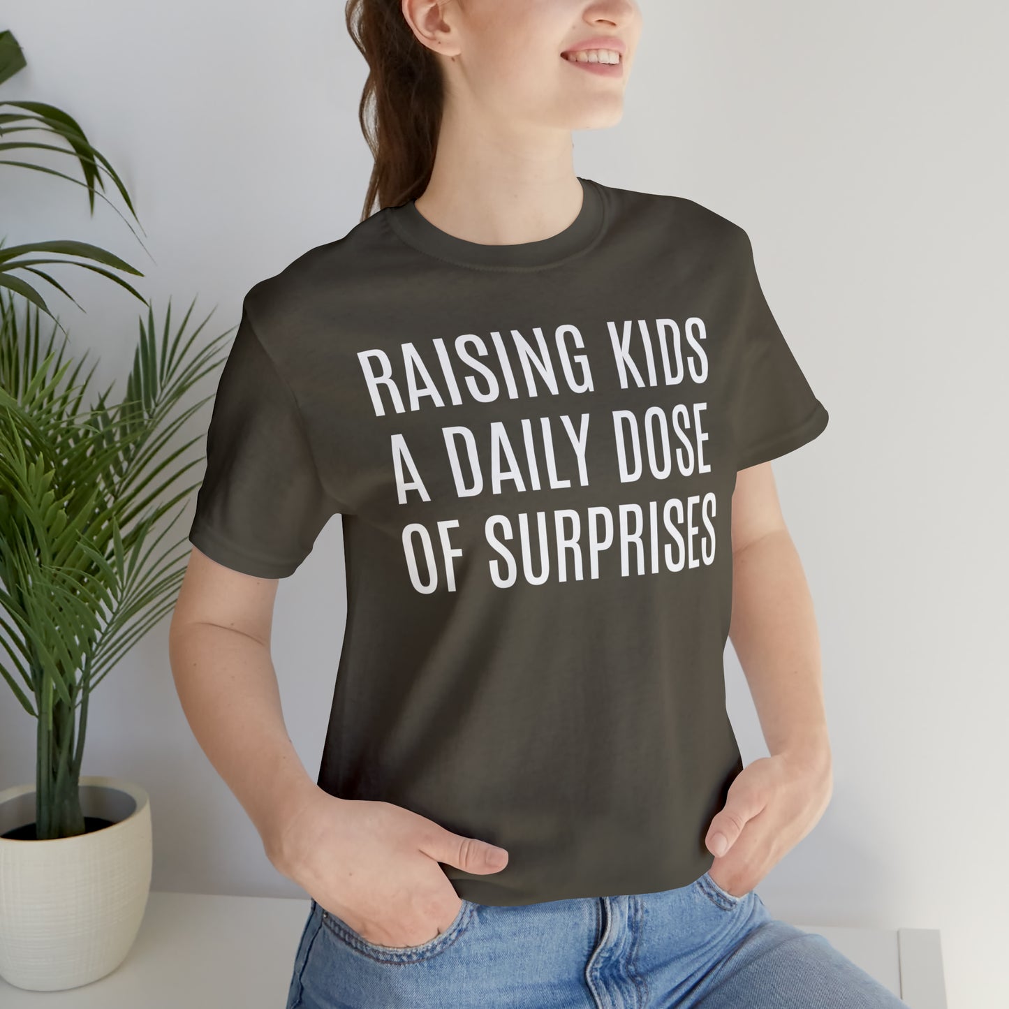 Raising Kids Daily Surprises - T-Shirt - Cool Father’s Day Shirt - Funny Dad Shirt - Father Figure Shirt - Mom - Mothers - Entrepreneur - Parenting