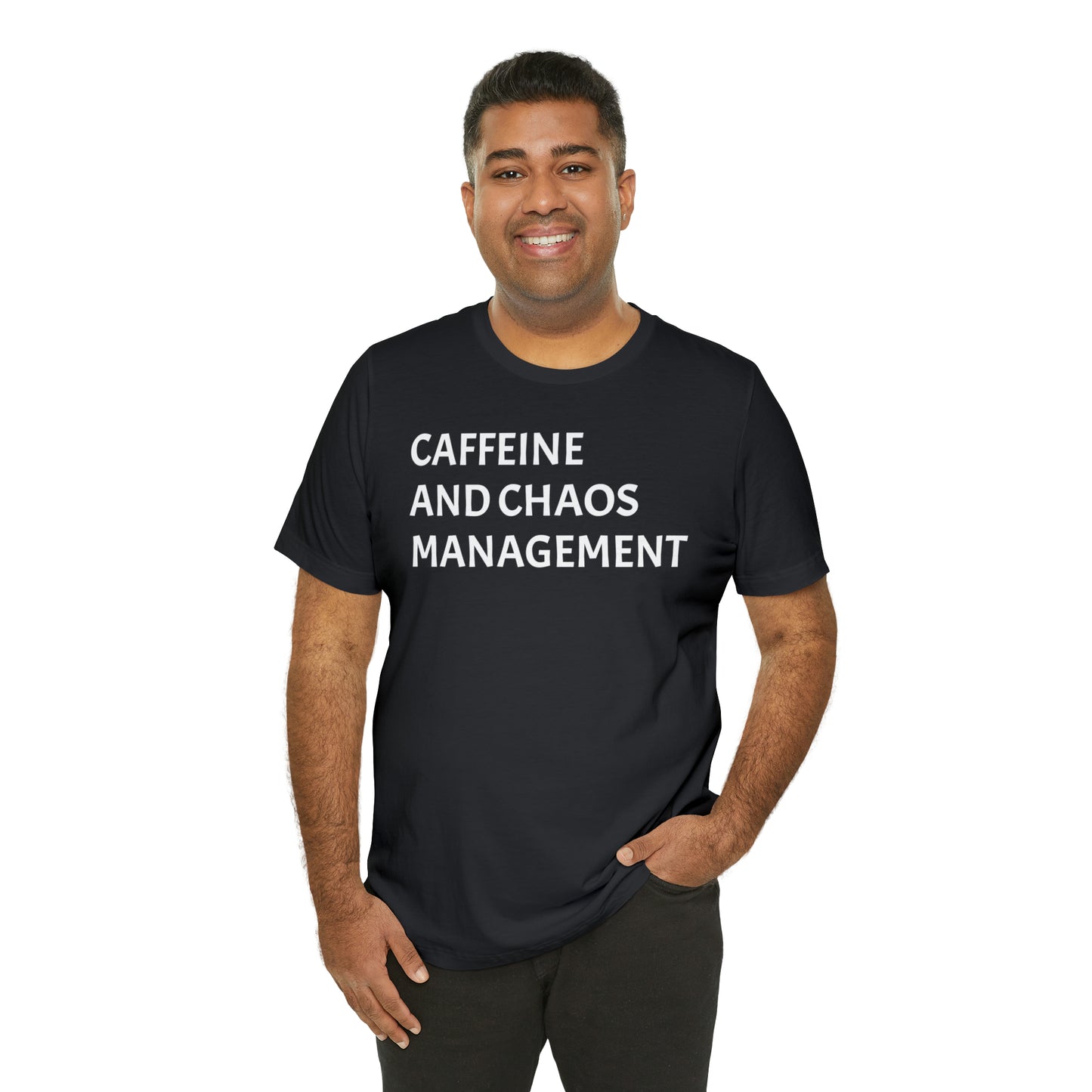 Caffeine and Chaos Shirt - T-Shirt - Cool Father’s Day Shirt - Funny Dad Shirt - Father Figure Shirt - Entrepreneur - Moms - Mothers - Parenting