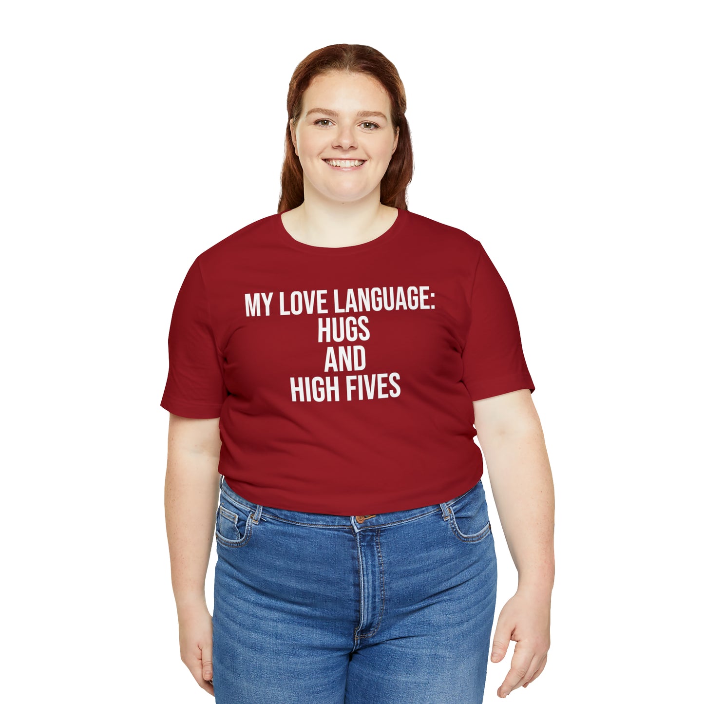 My Love Language: Hugs & High Fives Shirt - T-Shirt - Cool Father’s Day Shirt - Funny Dad Shirt - Love Language - Parenting - Mom - Mothers