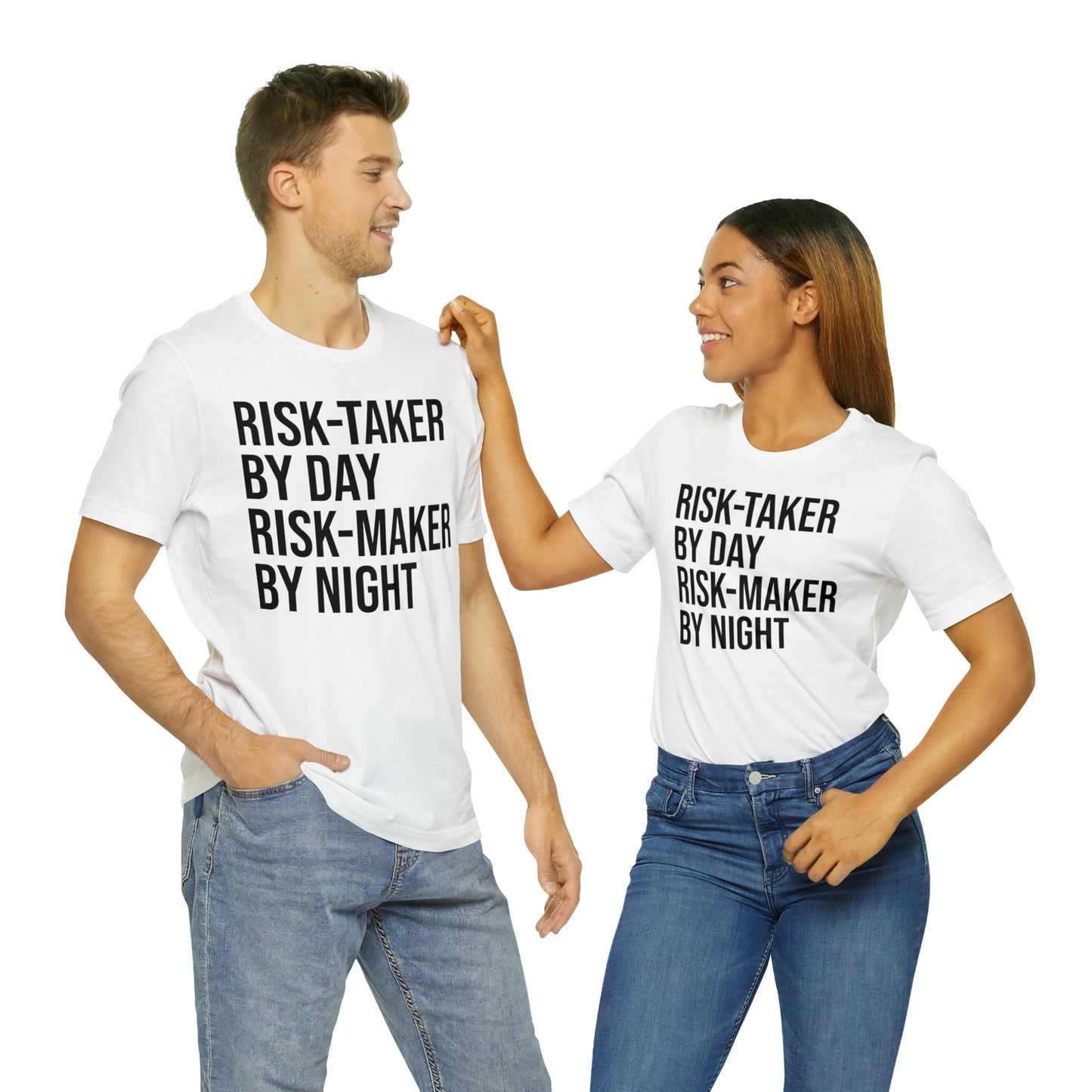 Risk Taker by Day Risk Maker by Night Shirt - T-Shirt - Cool Father’s Day Shirt - Funny Dad Shirt - Father Figure Shirt - Entrepreneur - Parenting - Mom - Mothers