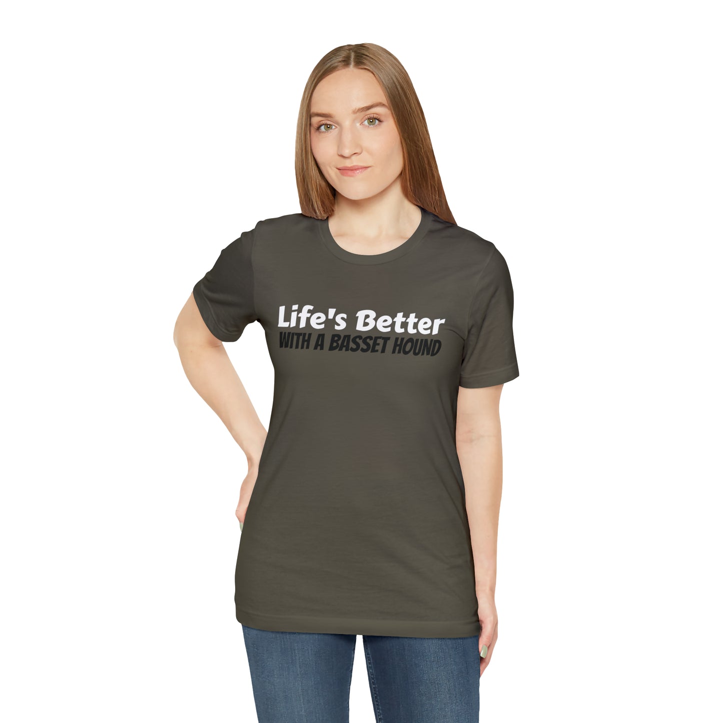 Life's Better with a Basset Dad Shirt - T-Shirt - Cool Father’s Day Shirt - Funny Dad Shirt - Father Figure Shirt