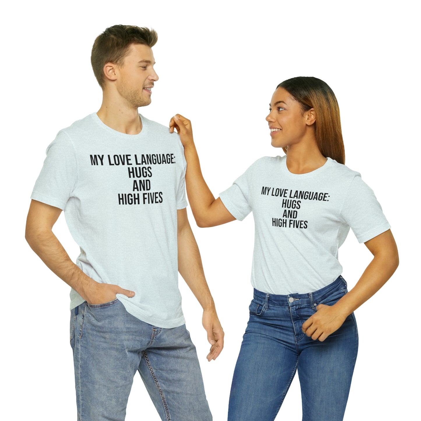 My Love Language: Hugs & High Fives Shirt - T-Shirt - Cool Father’s Day Shirt - Funny Dad Shirt - Love Language - Parenting - Mom - Mothers