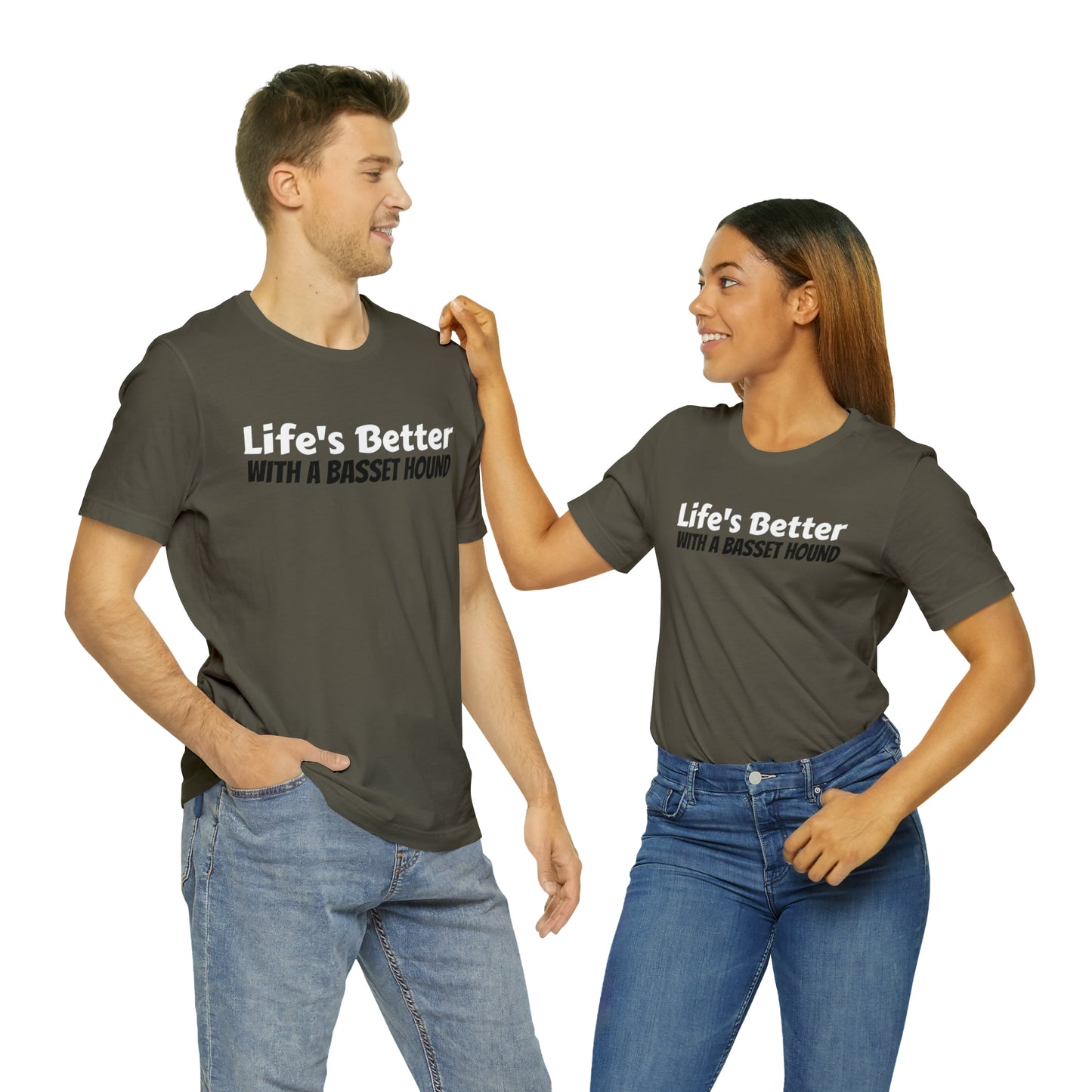 Life's Better with a Basset Dad Shirt - T-Shirt - Cool Father’s Day Shirt - Funny Dad Shirt - Father Figure Shirt